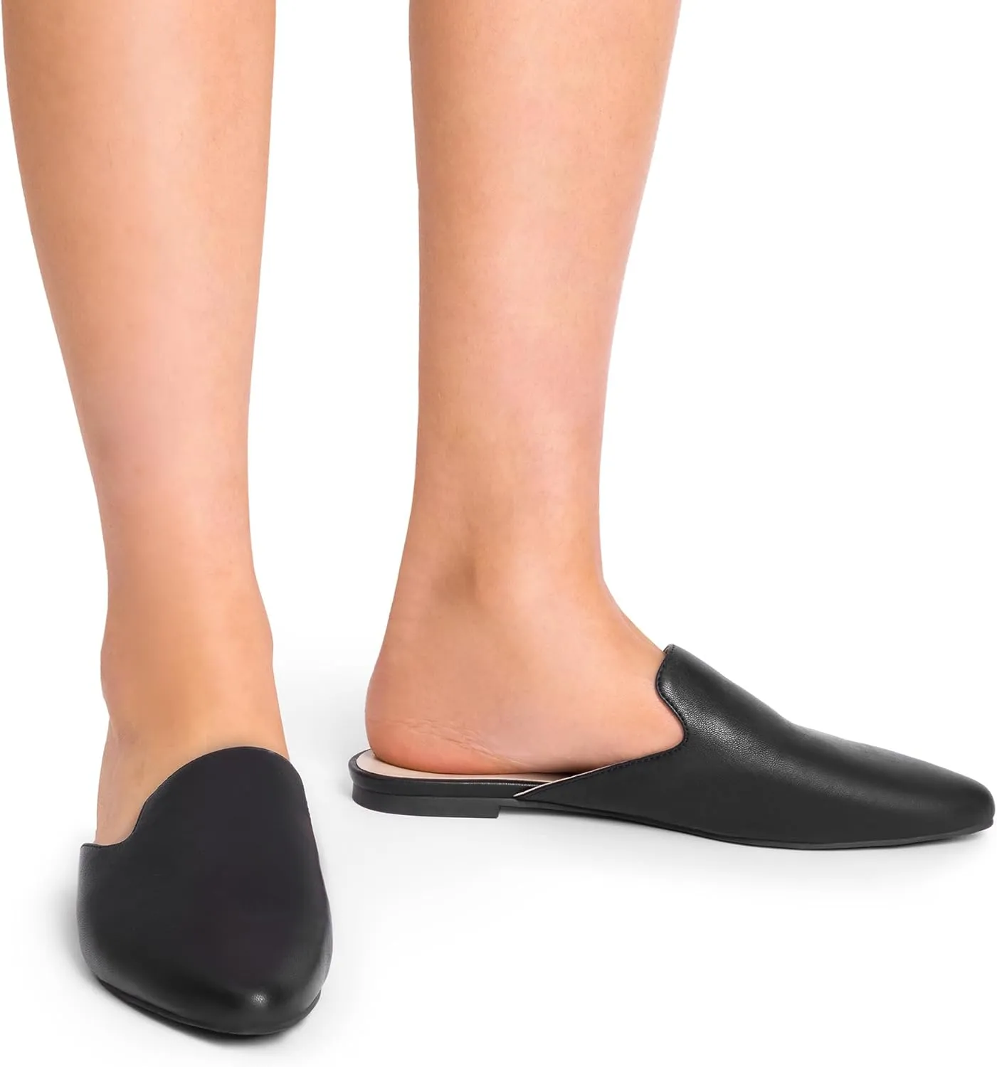 DREAM PAIRS Women's Flat Mules Pointed Toe Backless Loafer Shoes