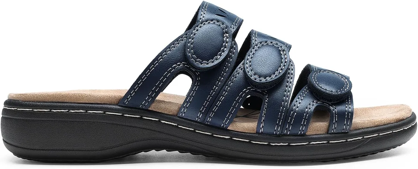 DREAM PAIRS Women's Slide Sandals Comfortable Arch Support Casual Walking Sandals Adjustable Straps Slip On Low Wedge Flat Sandals