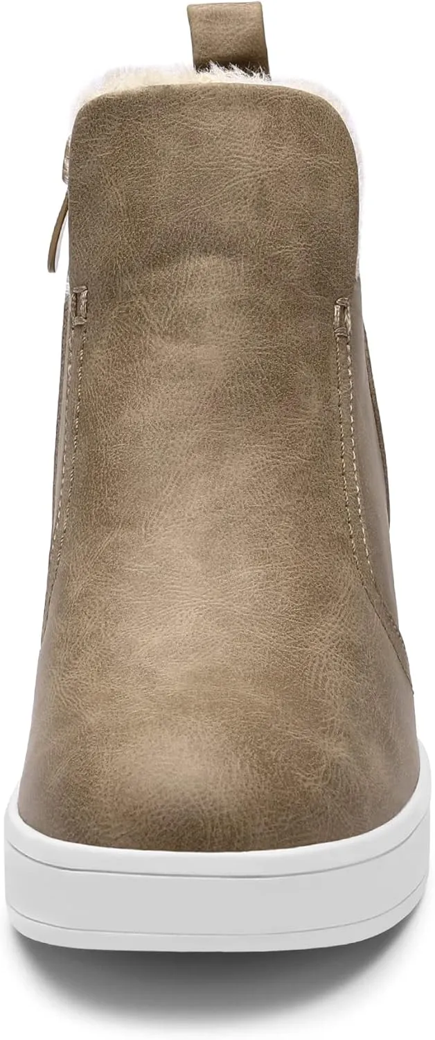 DREAM PAIRS Women’s Slip on High Top Wedge Sneakers Hidden Heel Platform Wedgie Ankle Booties
