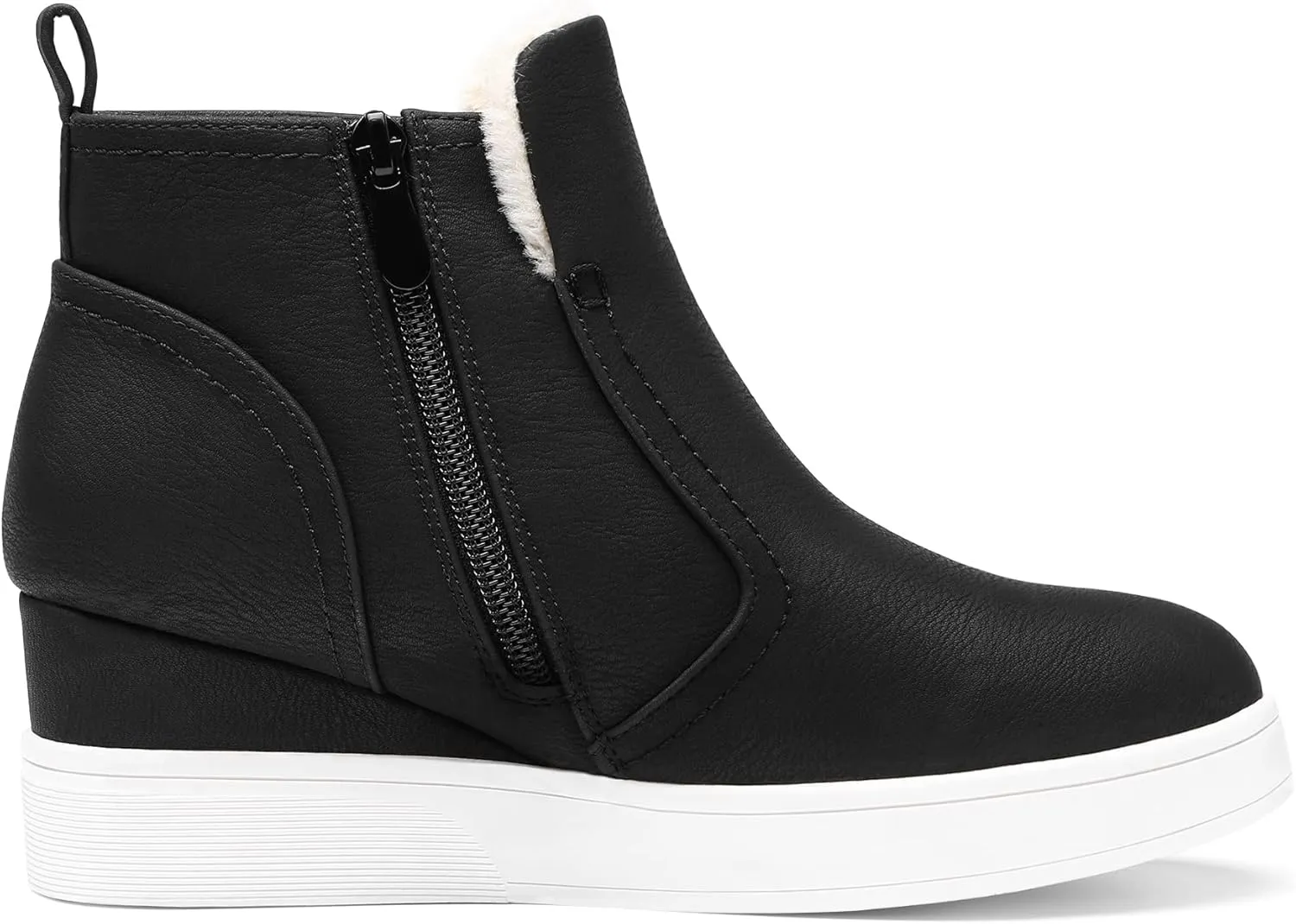 DREAM PAIRS Women’s Slip on High Top Wedge Sneakers Hidden Heel Platform Wedgie Ankle Booties