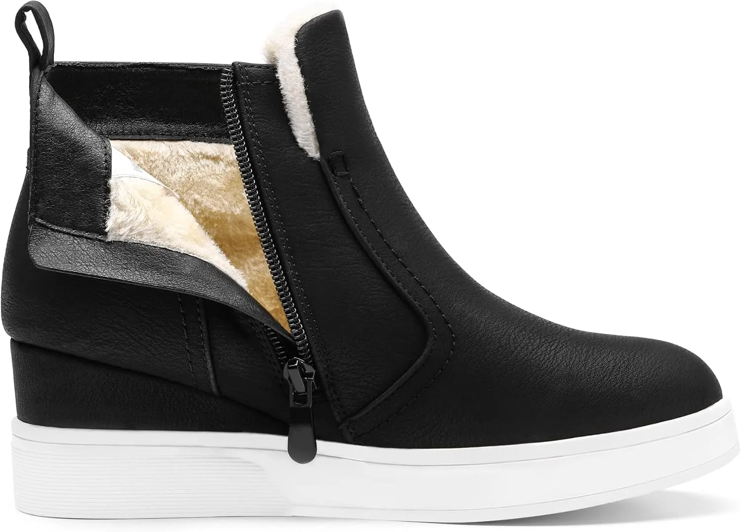 DREAM PAIRS Women’s Slip on High Top Wedge Sneakers Hidden Heel Platform Wedgie Ankle Booties