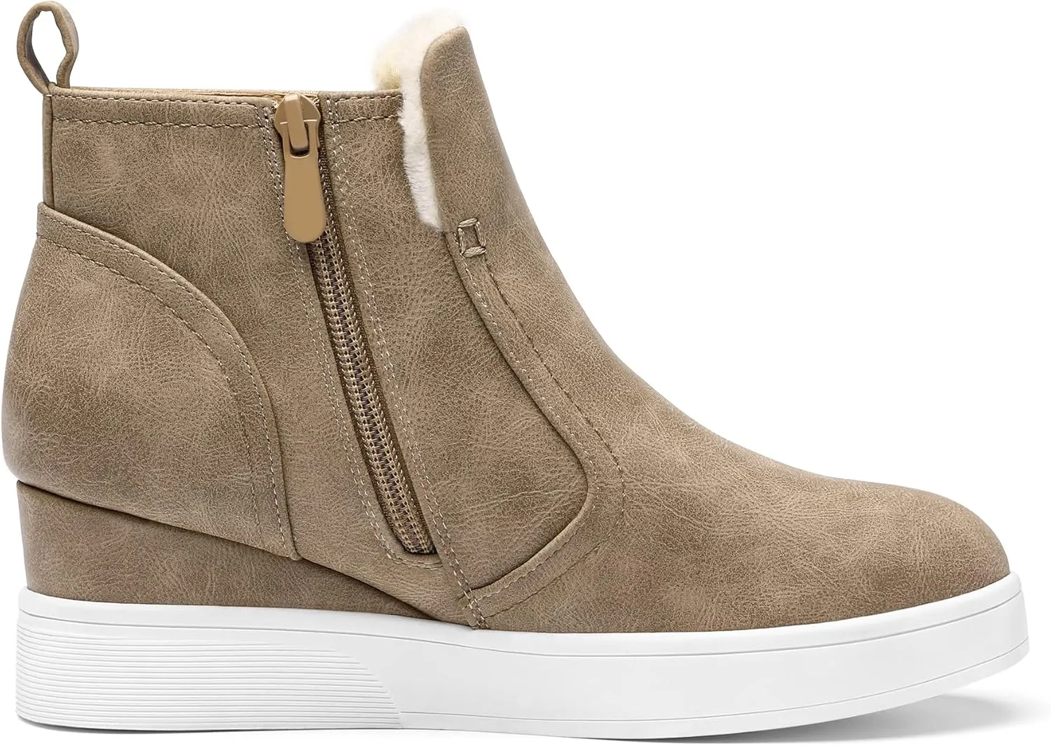 DREAM PAIRS Women’s Slip on High Top Wedge Sneakers Hidden Heel Platform Wedgie Ankle Booties