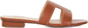 Dune London Women's Loupe Slide Sandal, Tan, 8