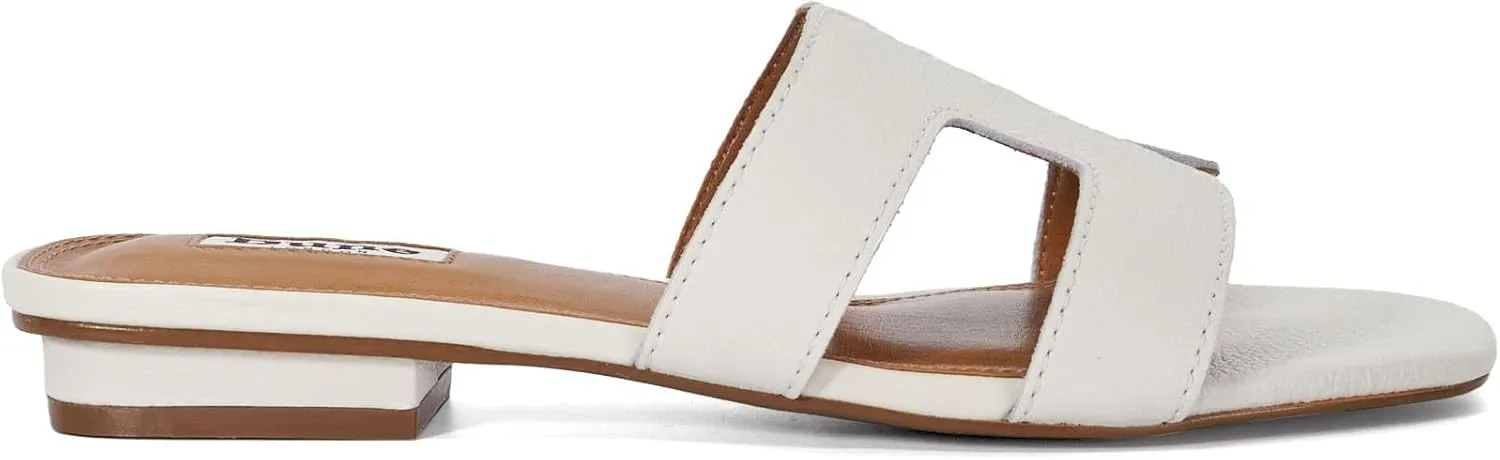 Dune London Women's Loupe Slide Sandal, White, 8