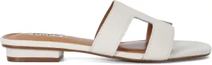 Dune London Women's Loupe Slide Sandal, White, 8