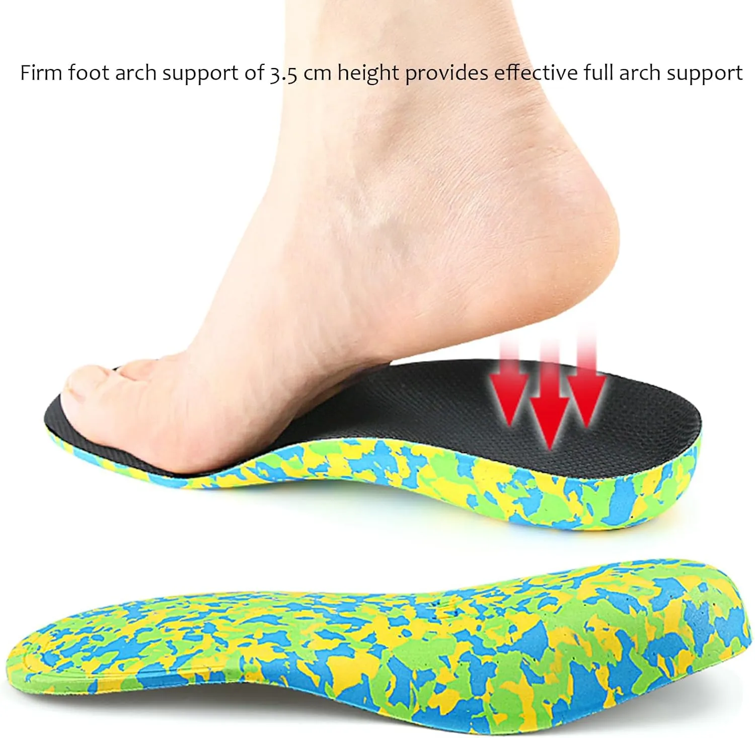 EVA Kids Flat Feet Arch Support Insoles,Plantar Fasciitis Over-pronation Orthotics Inserts,Childrens Insoles for Relieve Foot Back Hip Leg and Knee Pain - Posture Improve