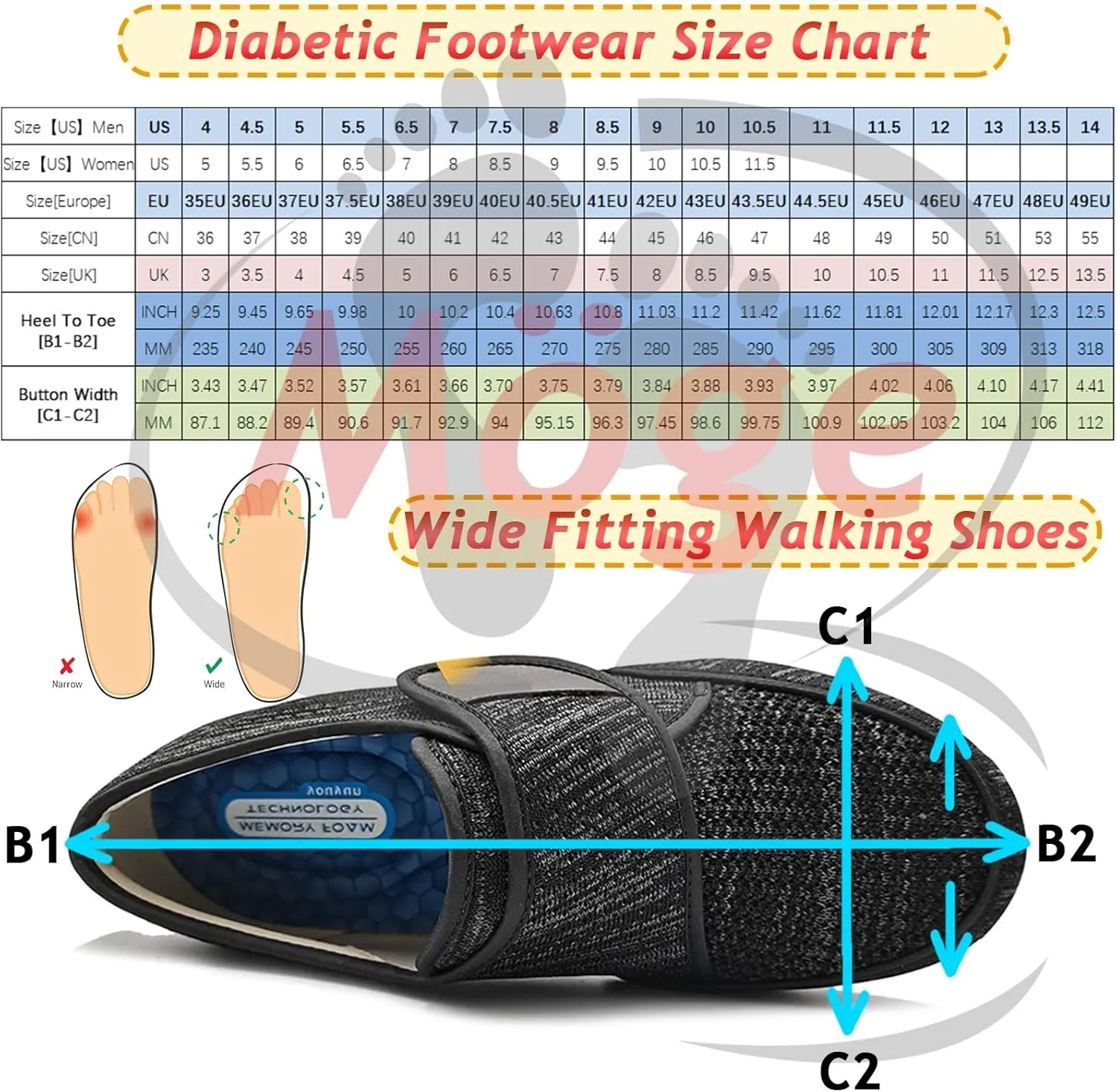 Extra Large Men's Slip-On Trainers - Breathable Casual Loafers for Running, Gym, and Walking - Lightweight Non-Slip Sneakers