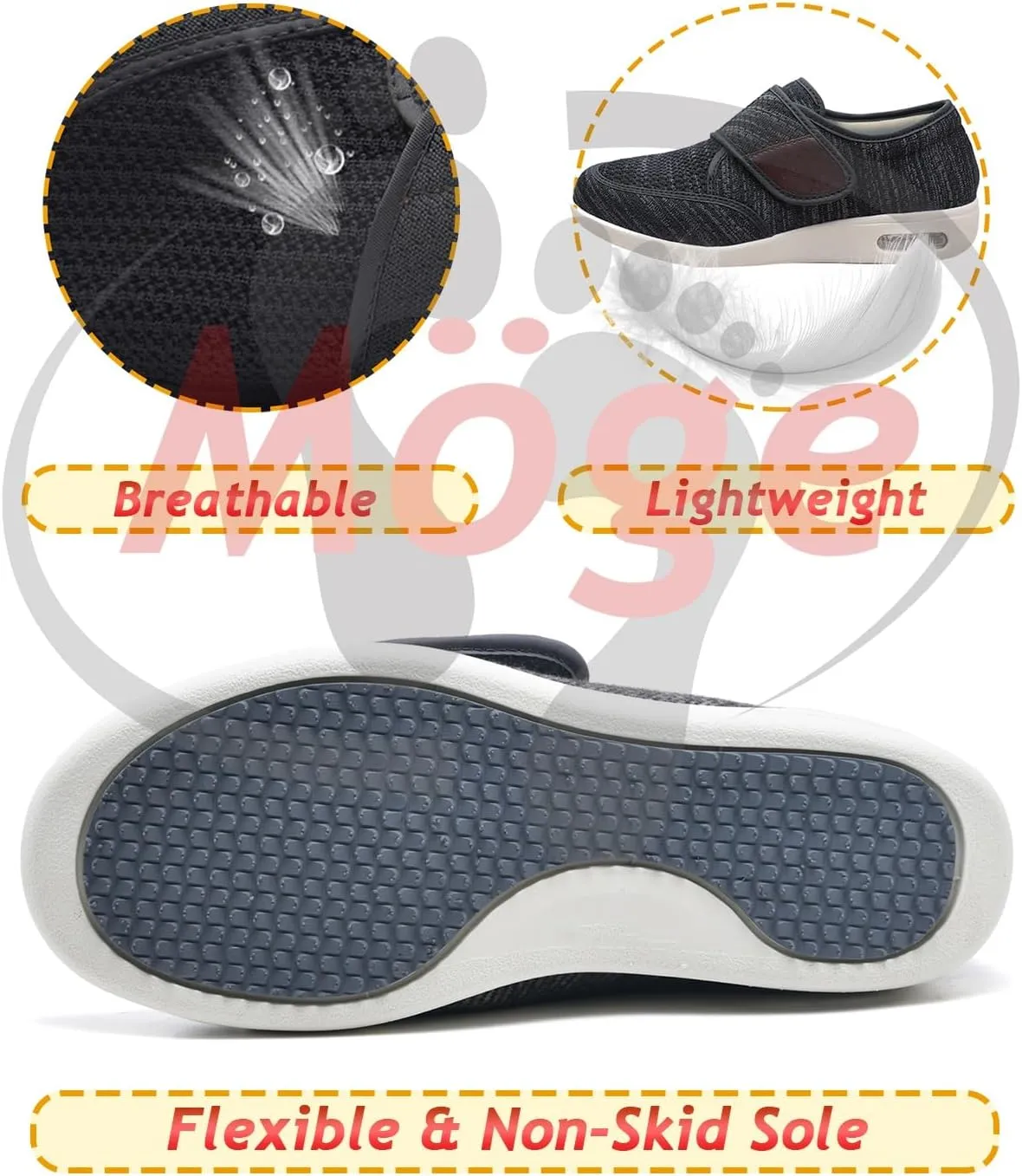 Extra Large Men's Slip-On Trainers - Breathable Casual Loafers for Running, Gym, and Walking - Lightweight Non-Slip Sneakers