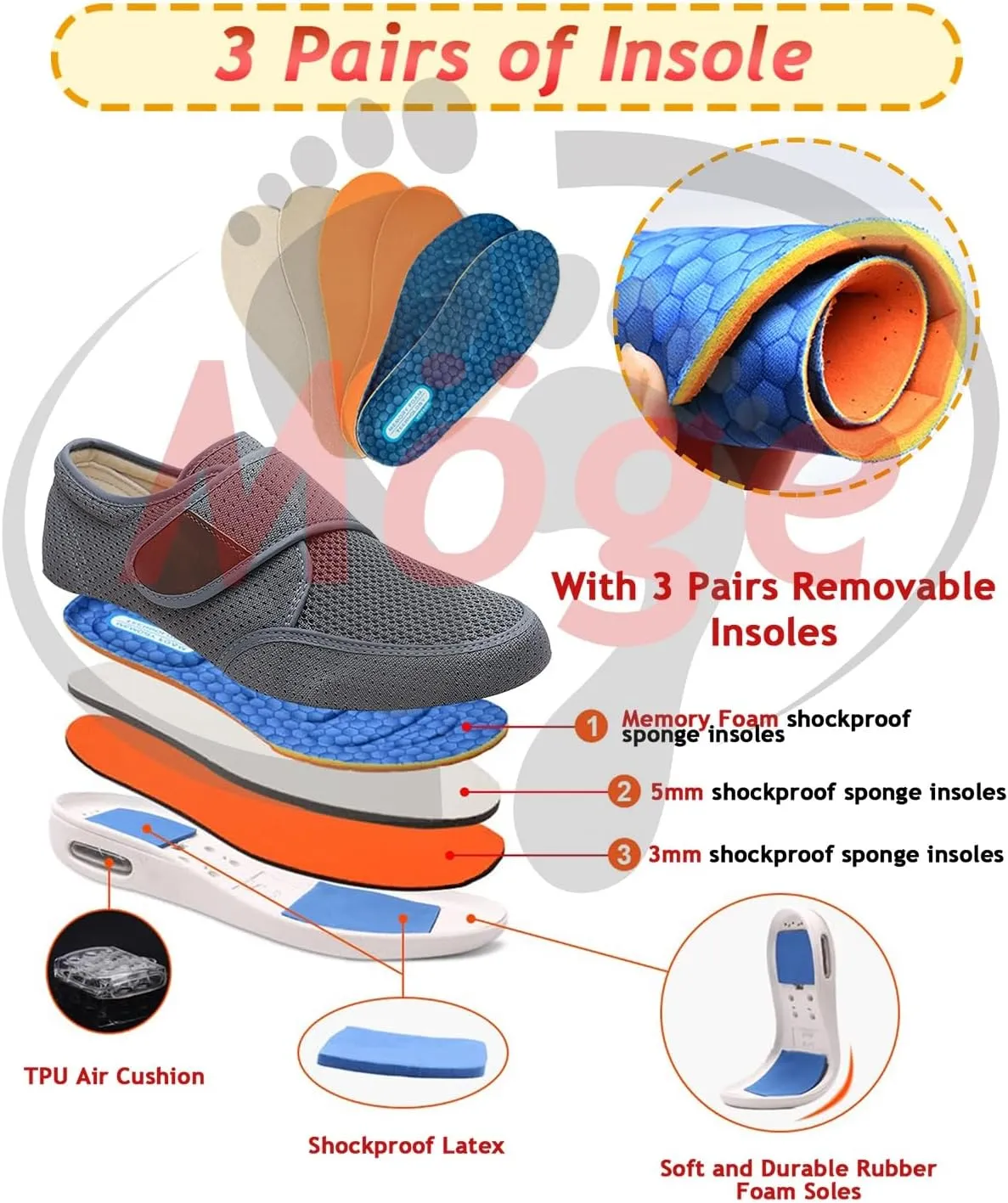 Extra Large Men's Slip-On Trainers - Breathable Casual Loafers for Running, Gym, and Walking - Lightweight Non-Slip Sneakers