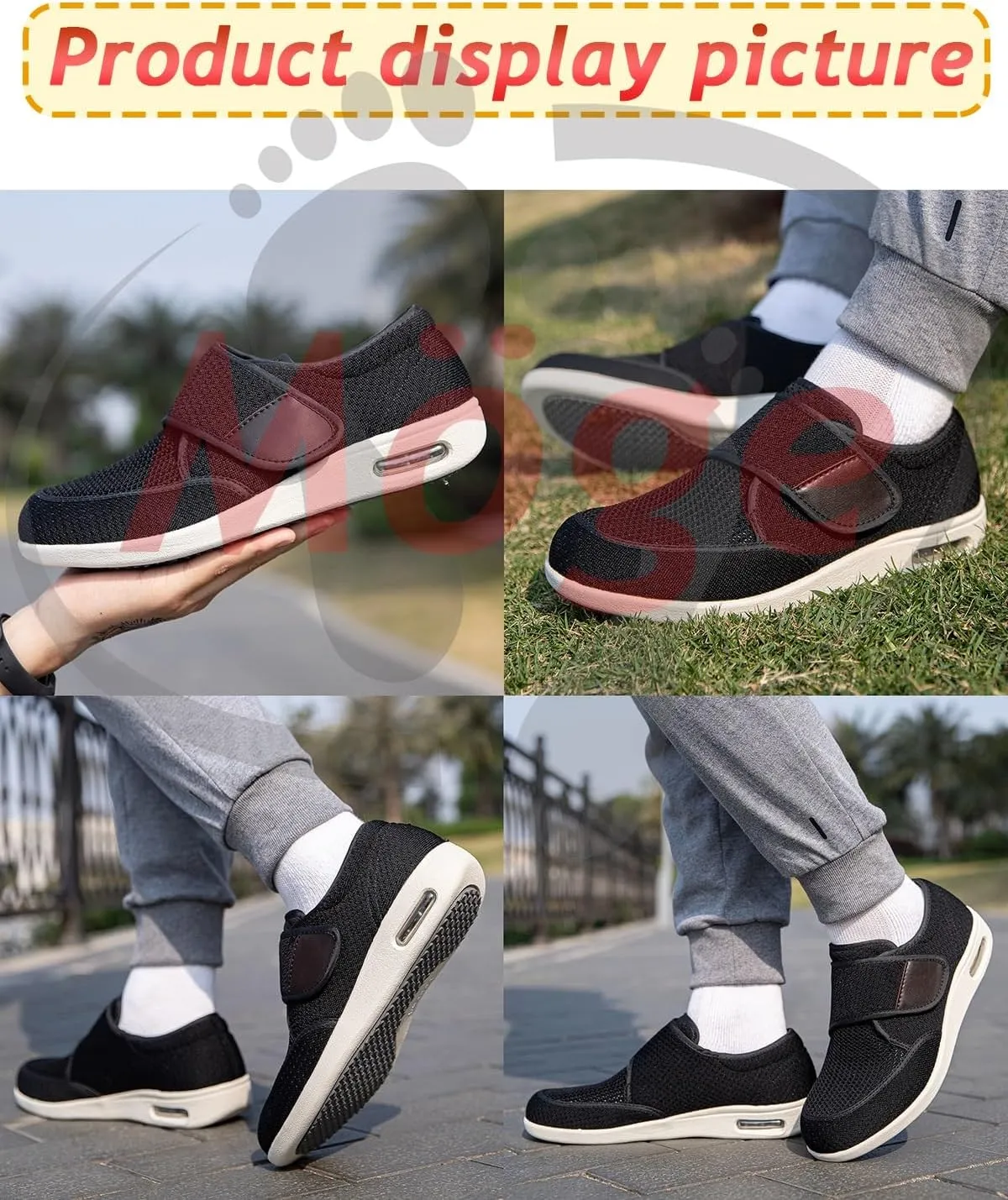 Extra Large Men's Slip-On Trainers - Breathable Casual Loafers for Running, Gym, and Walking - Lightweight Non-Slip Sneakers