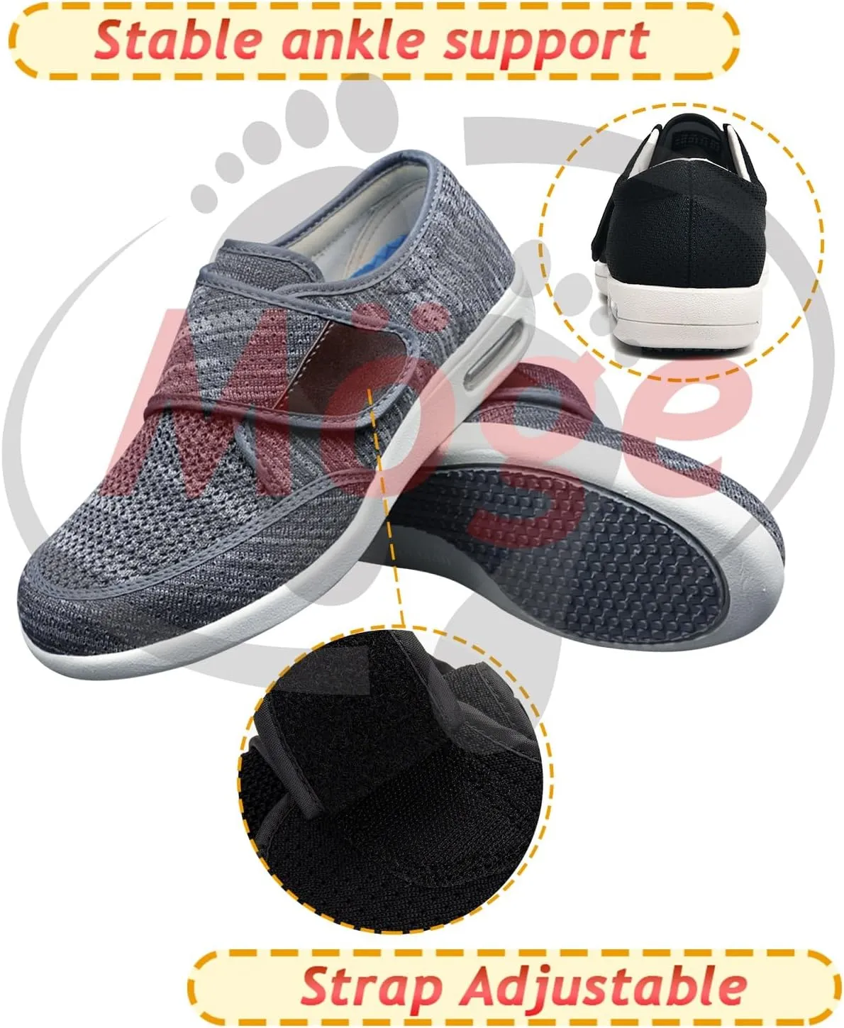 Extra Large Men's Slip-On Trainers - Breathable Casual Loafers for Running, Gym, and Walking - Lightweight Non-Slip Sneakers