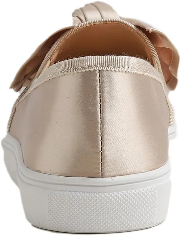 FEVERSOLE Women's Casual Slip On Sneaker Fashion Bow Tie Loafer Flats