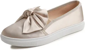 FEVERSOLE Women's Casual Slip On Sneaker Fashion Bow Tie Loafer Flats