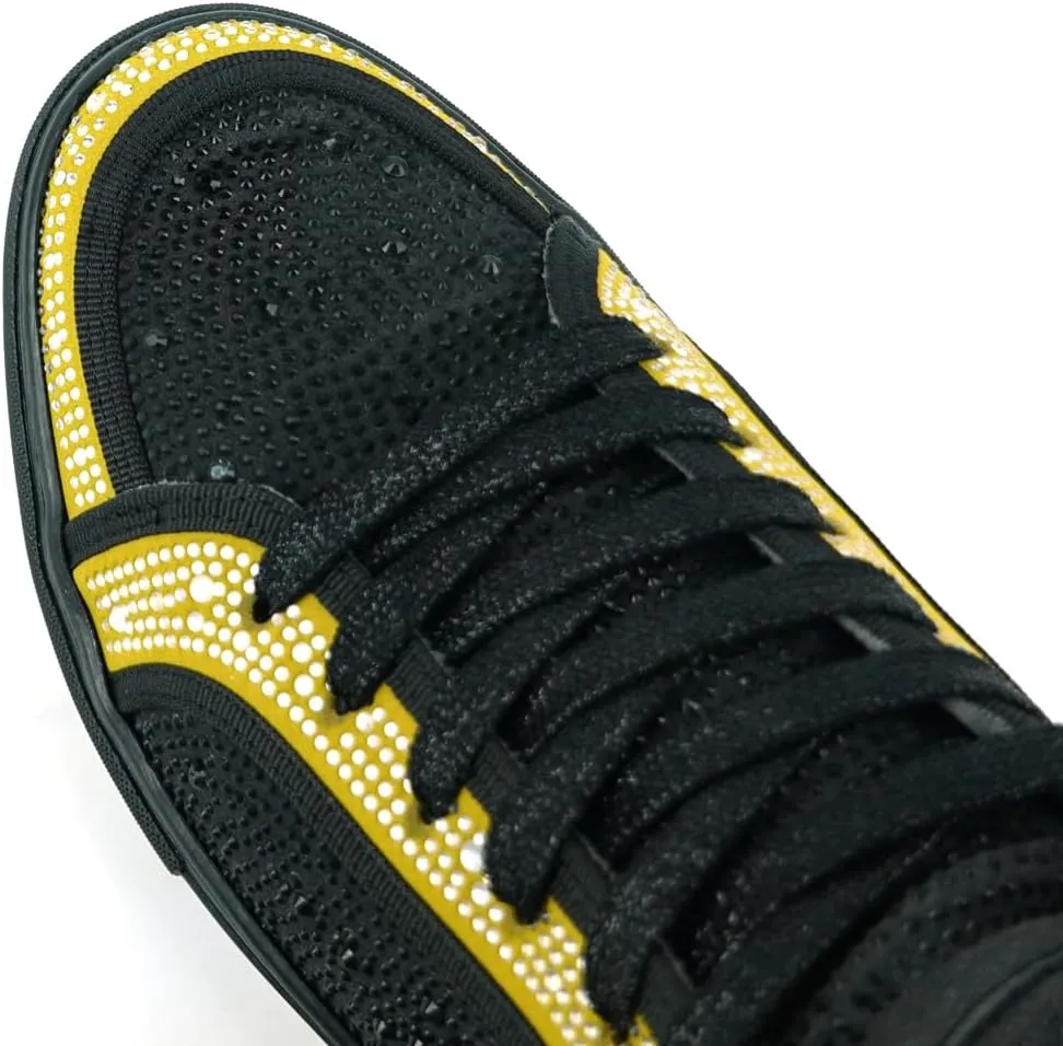 FI-2402 Rhinestones Suedes High Top Sneaker