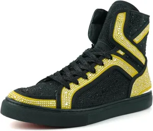 FI-2402 Rhinestones Suedes High Top Sneaker