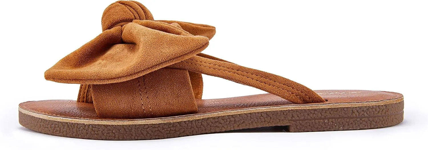 FISACE Womens Slip On Flip Flops Ring Toe Strappy Summer Gladiator Flat Sandals