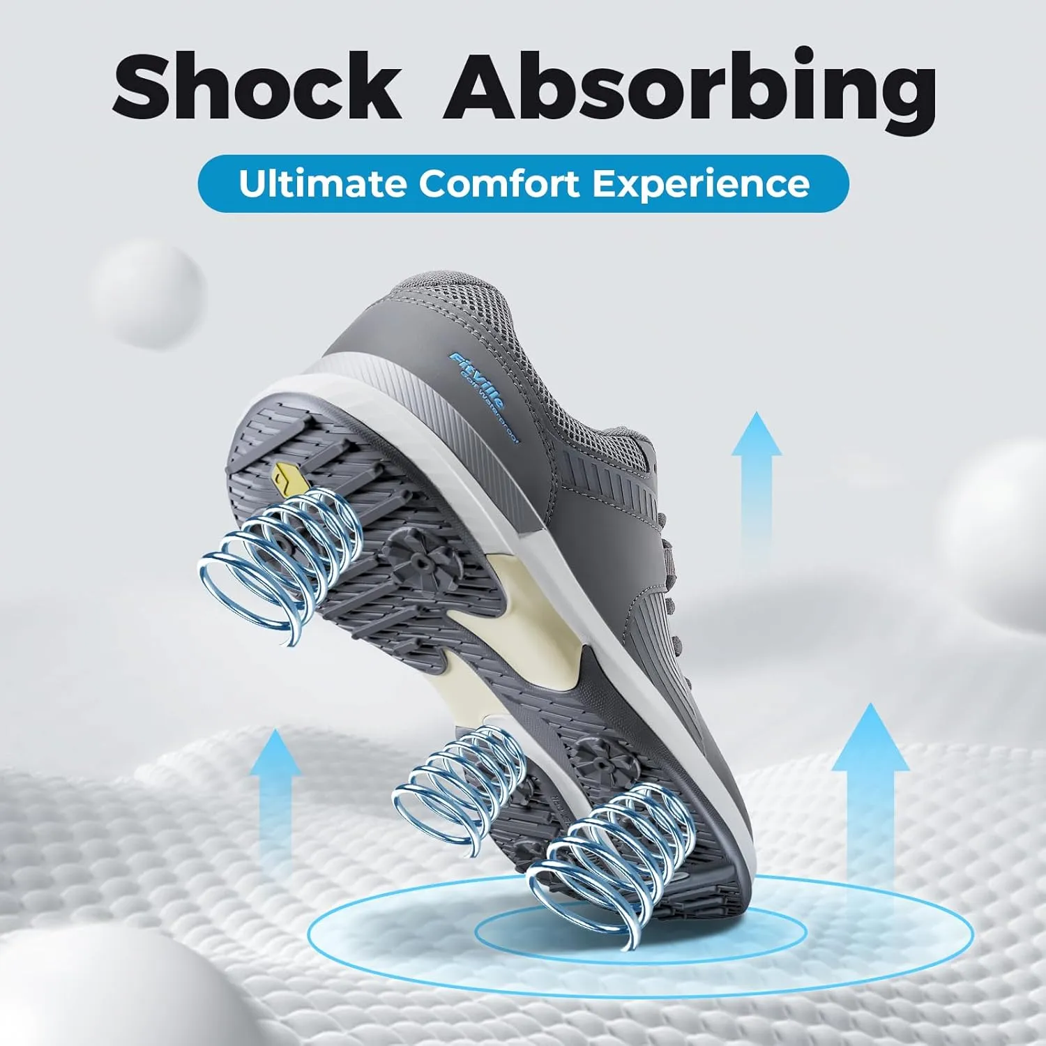 FitVille Extra Wide Men's Golf Shoes Waterproof, Professional Outdoor Spiked Golf Shoes for Men with Arch Support