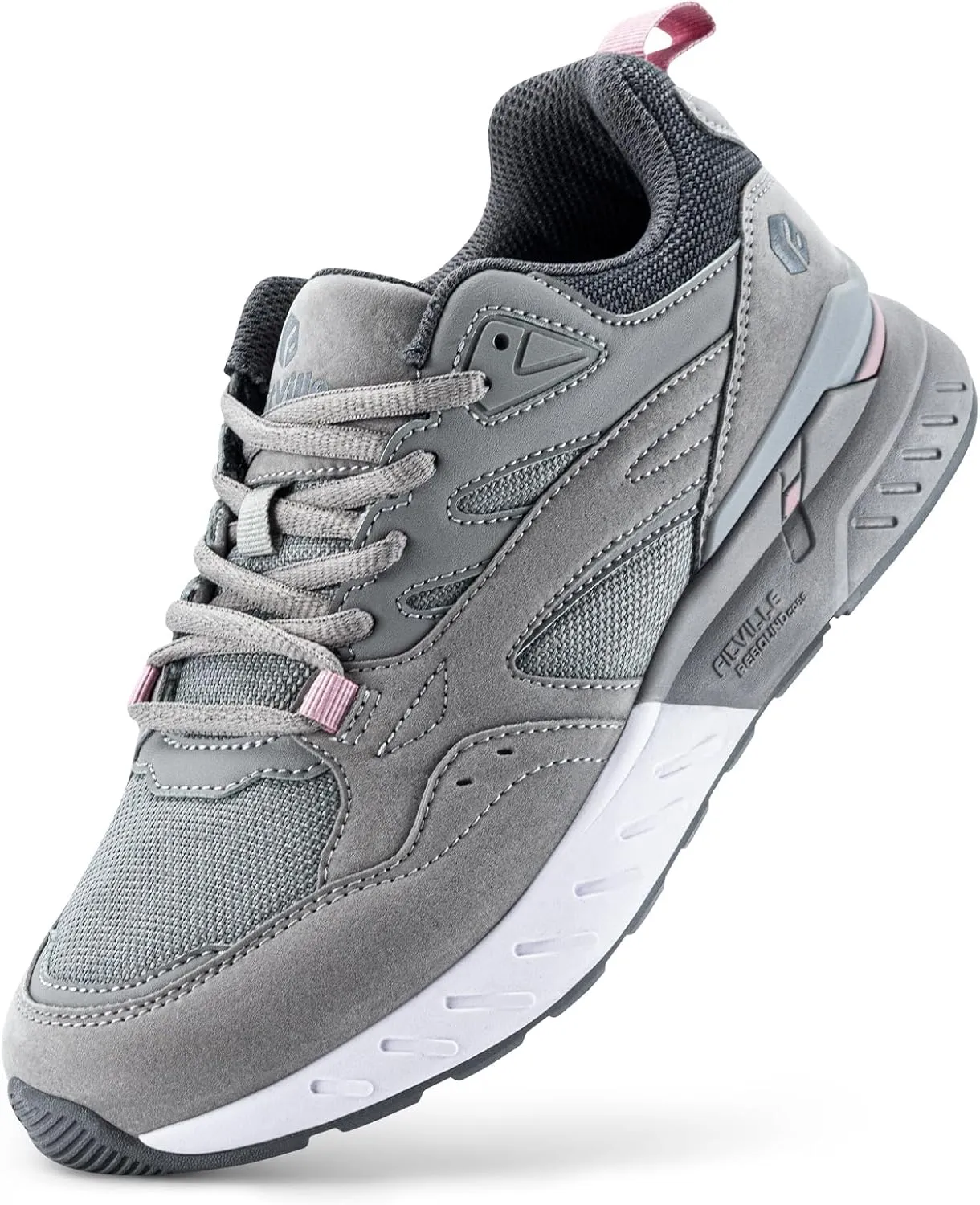 FitVille Extra Wide Walking Shoes Women Wide Width Workout Sneakers with Arch Support for Flat Feet Heel Pain Relief - Rebound Core V9