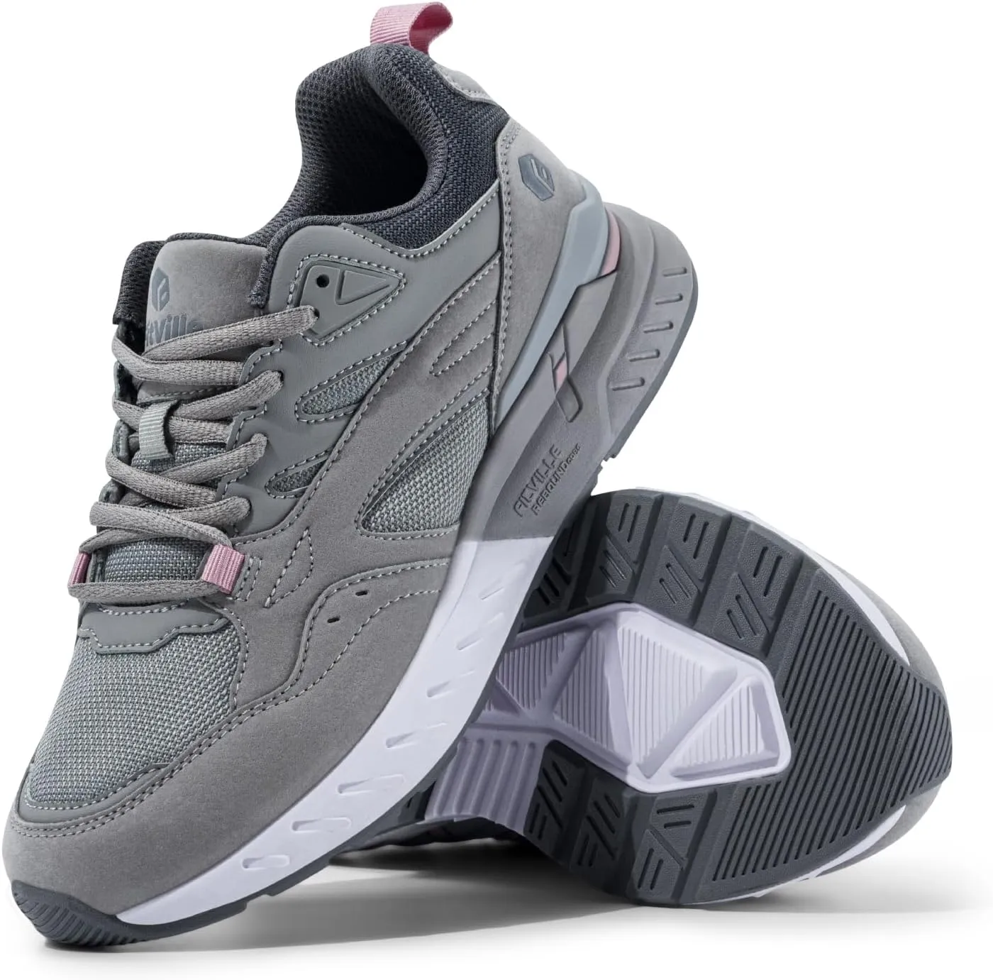 FitVille Extra Wide Walking Shoes Women Wide Width Workout Sneakers with Arch Support for Flat Feet Heel Pain Relief - Rebound Core V9