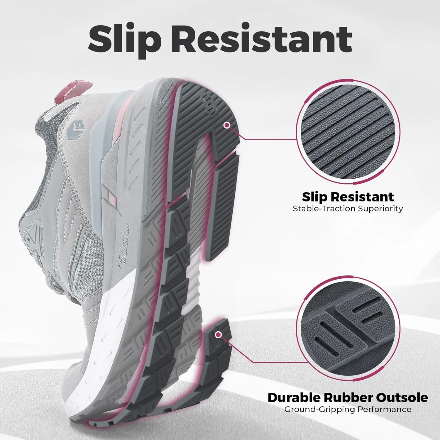 FitVille Extra Wide Walking Shoes Women Wide Width Workout Sneakers with Arch Support for Flat Feet Heel Pain Relief - Rebound Core V9