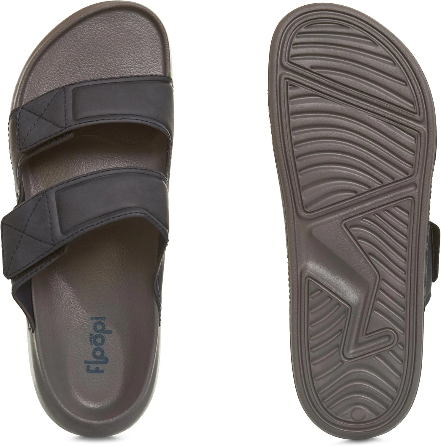 Floopi Flip Flops for Men with Double Straps Men Beach Sandals With Heal and Arch Support Comfort Fit Men Slides with Indoor & Outdoor Anti Skid Soles