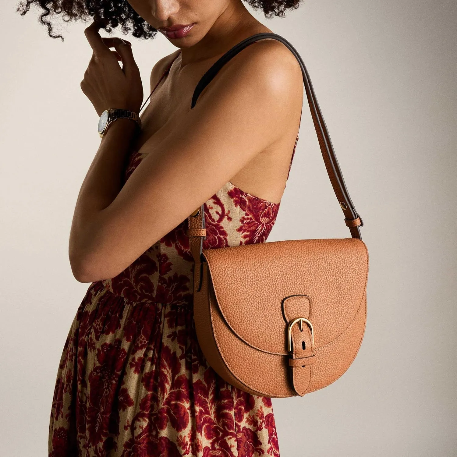 Fossil Women's Everleigh Leather Flap Crossbody Purse Handbag