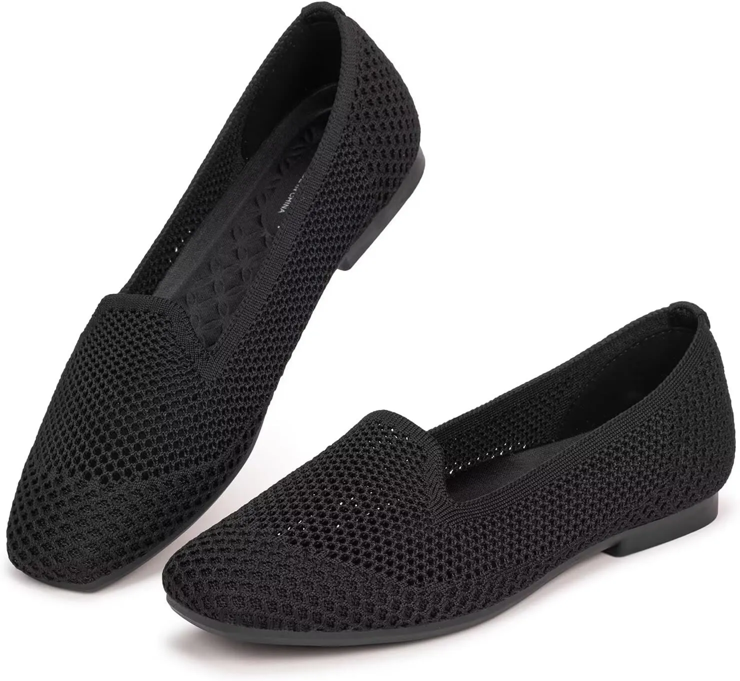 Frank Mully Women's Loafer Flats Square Toe Comfortable Office Work Shoes, Cute Penny Loafer Slip On Walking Driving Shoes