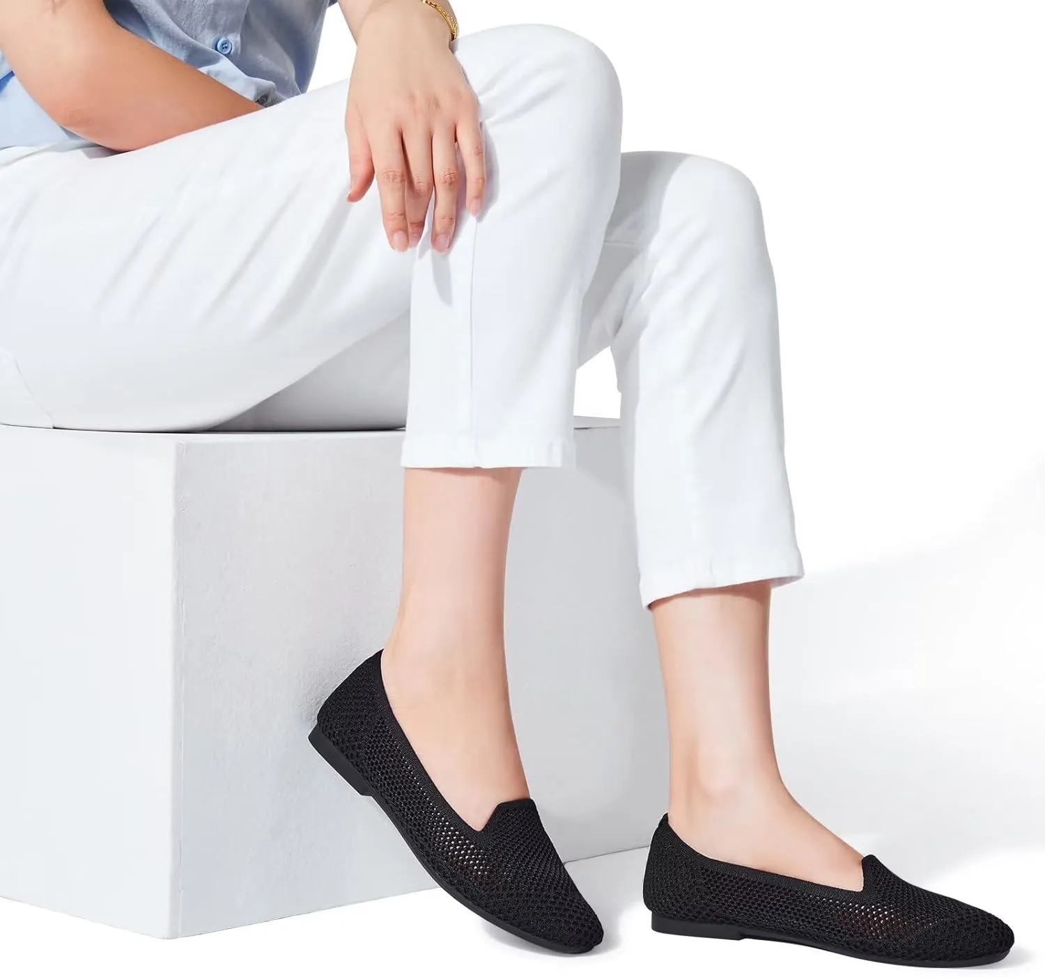 Frank Mully Women's Loafer Flats Square Toe Comfortable Office Work Shoes, Cute Penny Loafer Slip On Walking Driving Shoes