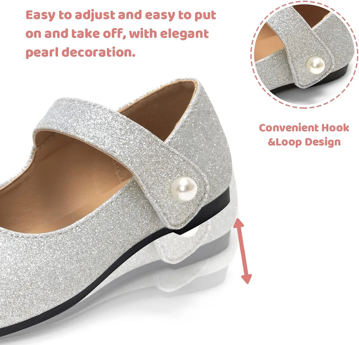 FUNKYMONKEY Toddler/Little Girl Mary Jane Dress Shoes Casual Slip on Ballet Flat