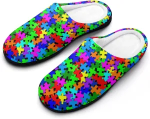 Game Print Halloween Slippers For Women Warm Memory Foam Cotton Clog House Slippers Slip-On Shoes Indoor Outdoor