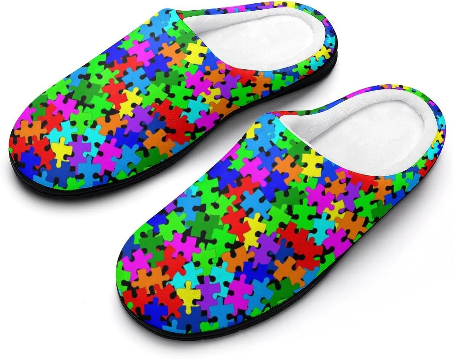 Game Print Halloween Slippers For Women Warm Memory Foam Cotton Clog House Slippers Slip-On Shoes Indoor Outdoor