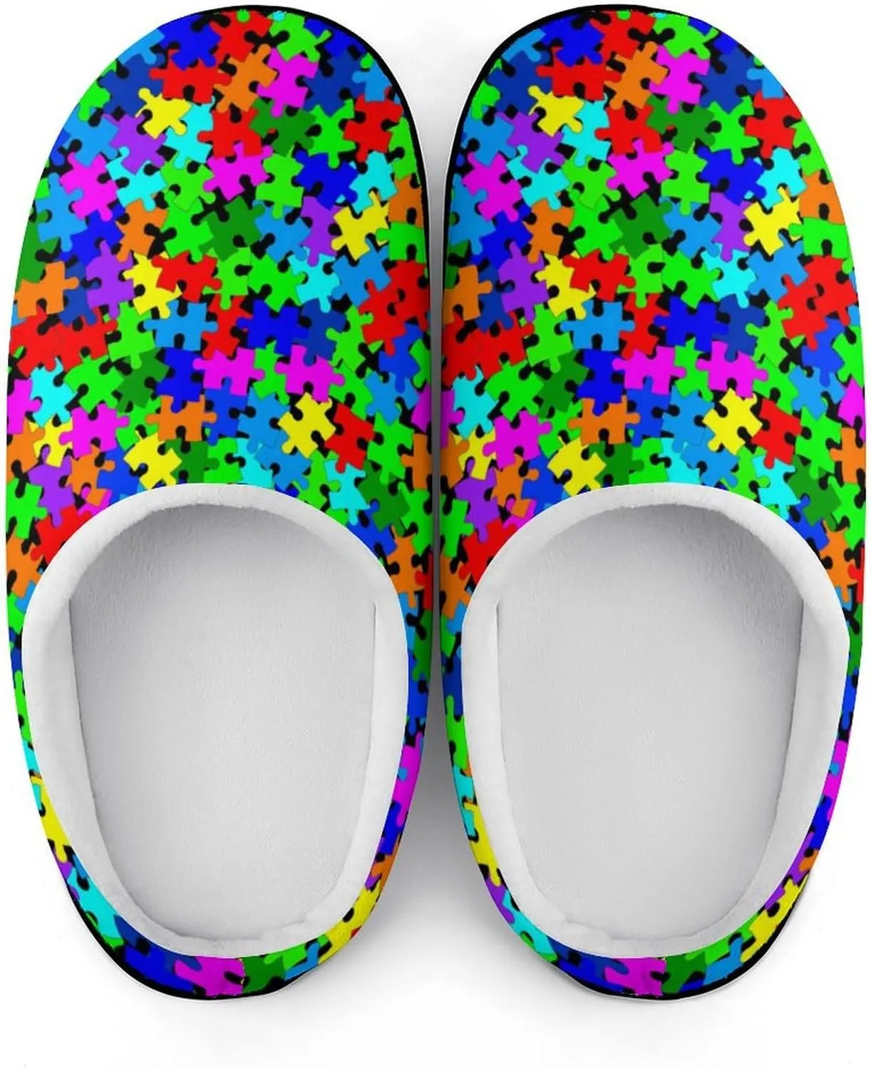 Game Print Halloween Slippers For Women Warm Memory Foam Cotton Clog House Slippers Slip-On Shoes Indoor Outdoor