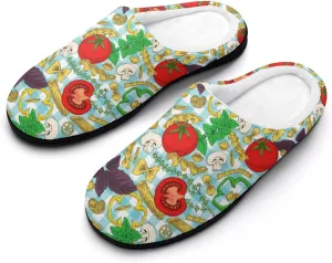 Game Print Halloween Slippers For Women Warm Memory Foam Cotton Clog House Slippers Slip-On Shoes Indoor Outdoor