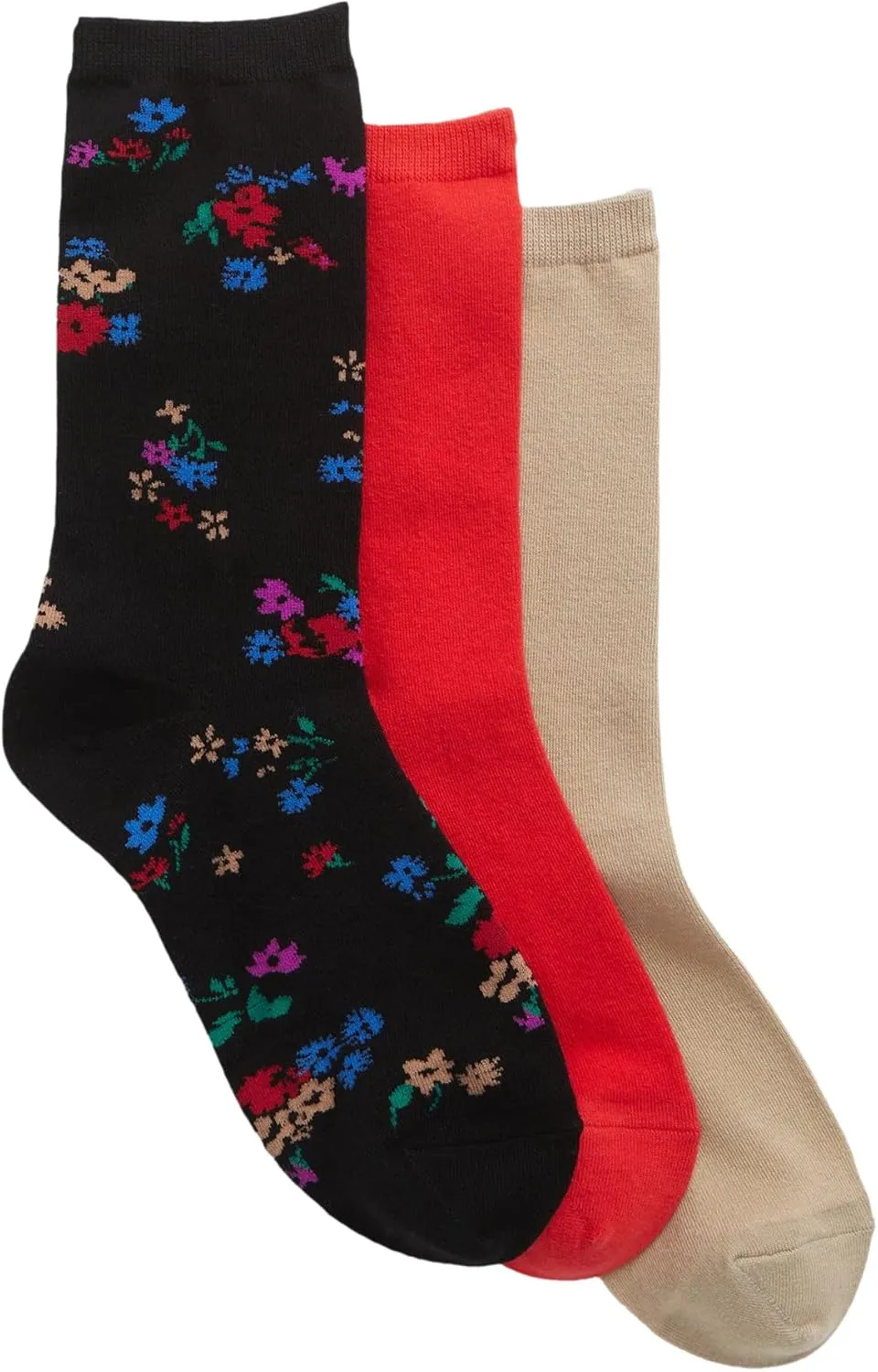 GAP Women's Original Solid Core Crew, 6-Pack Adult Socks, Soft & Stretchy, Comfortable