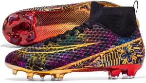 GEXECEUSS Men's Lightweight Football Cleats for Training: Boys High-Top Soccer Boots for Outdoor - Youth Professional Futsal Shoes
