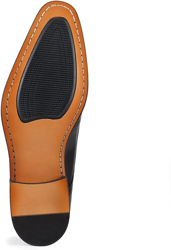 GIFENNSE Men's Dress Shoes Slip-On Loafers Formal Leather Shoes for Men