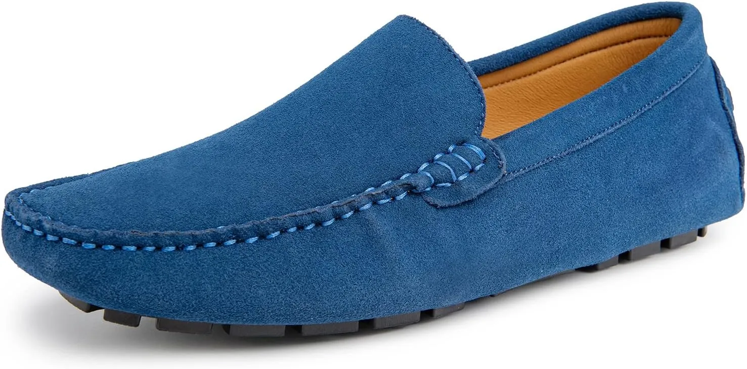 Go Tour Mens Handmade Suede Leather Casual Loafers Shoes