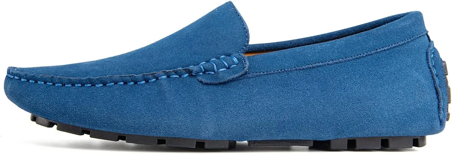 Go Tour Mens Handmade Suede Leather Casual Loafers Shoes