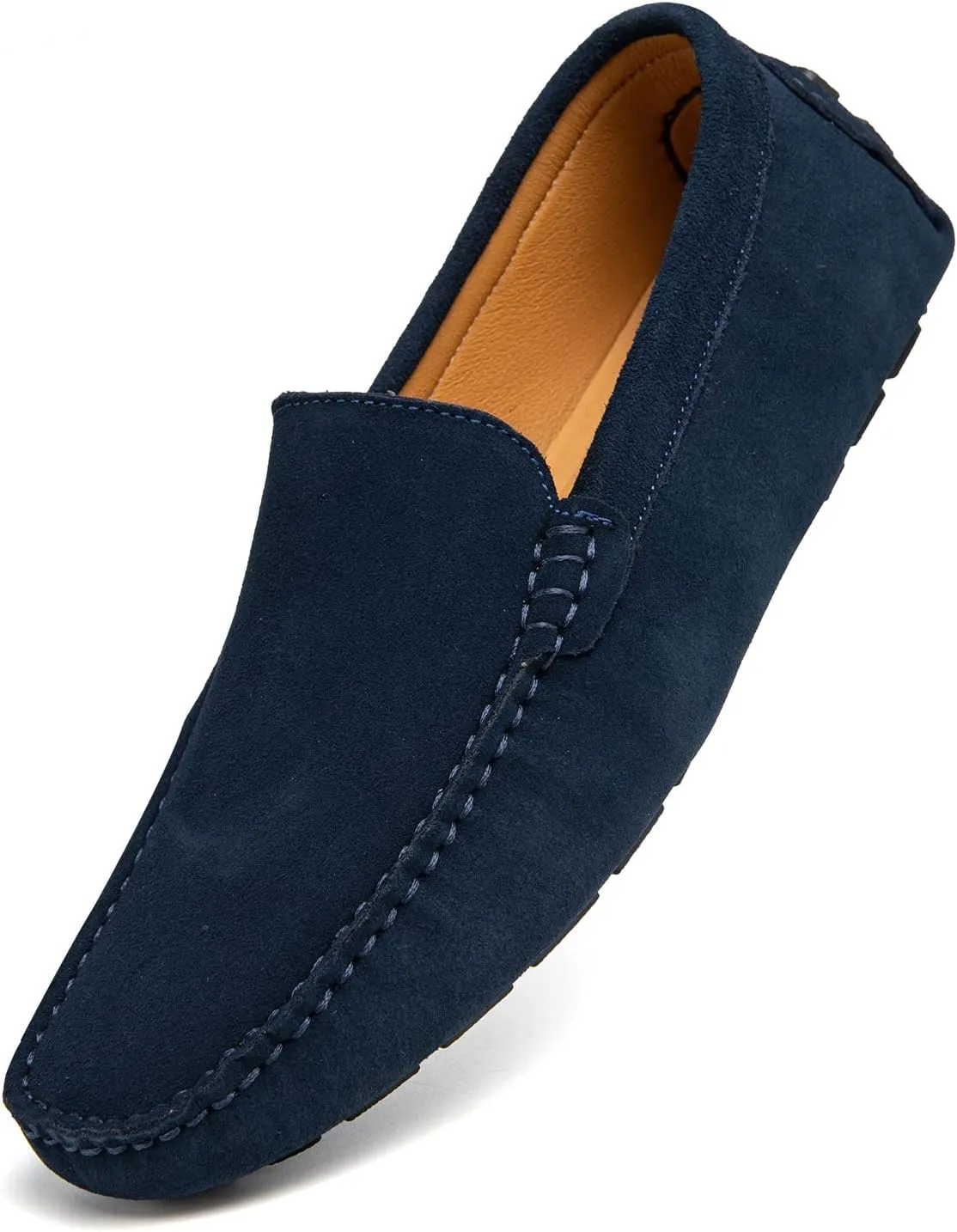 Go Tour Mens Handmade Suede Leather Casual Loafers Shoes