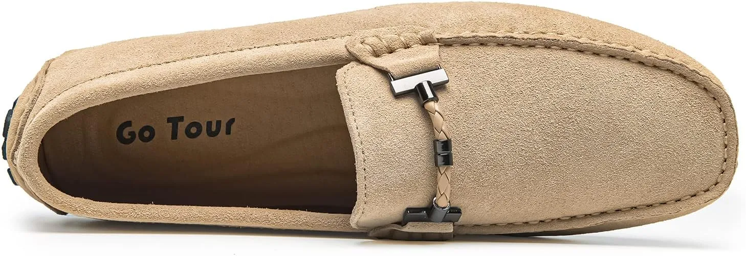Go Tour Men's Penny Loafers Moccasin Driving Shoes Slip On Flats Boat Shoes