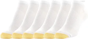 GOLDTOE Women's No Show Sport Socks with Arch Support, 6-Pairs, White, Medium