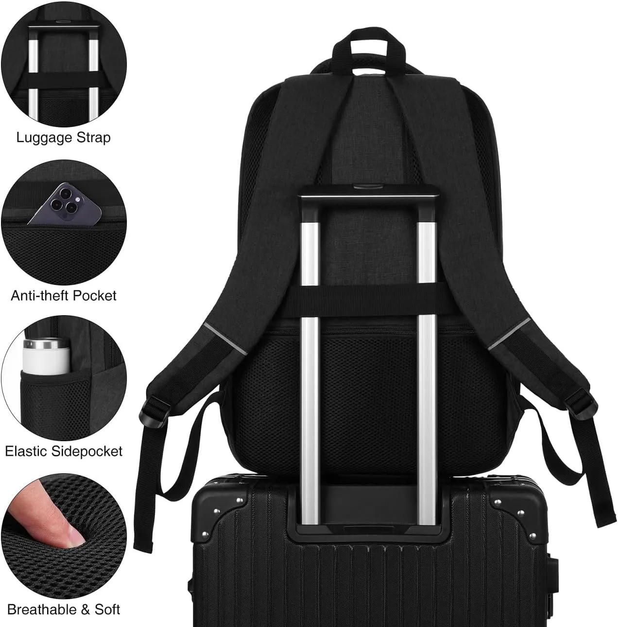 Gym Backpack for Men Women with Shoe Compartment,17,3 Inch Bookbag for Boys with USB Port for Workout College Sport
