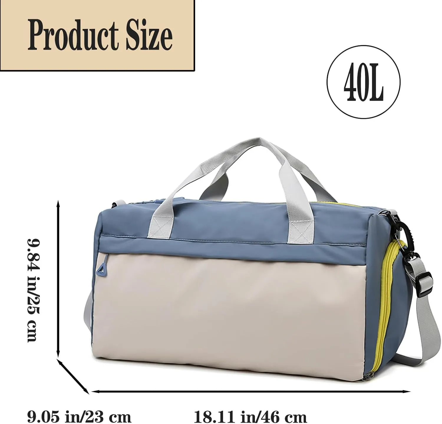 Gym Bag for Women,Duffle Bag for Travel,40L Carry On Weekender Bags with Shoe Compartment,Sports Bags for Yoga & Dance with Wet Pocket