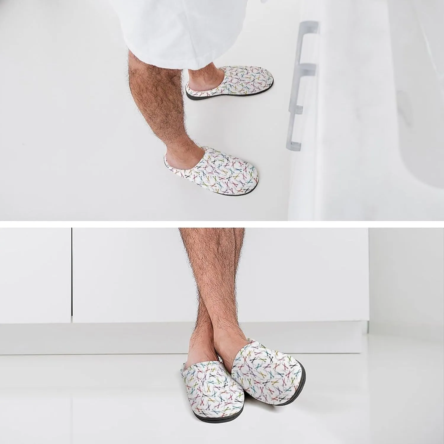 Halloween Checkered Clog Slippers For Men Non-Slip House Slippers Women's Cotton Slippers Slip-On Shoes Indoor Outdoor