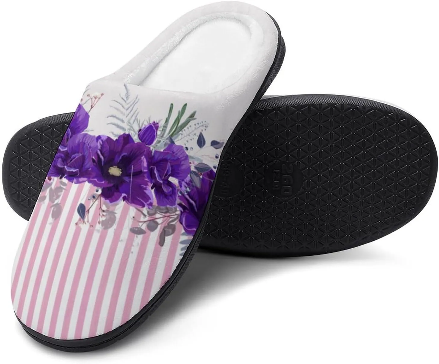 Halloween Slippers For Women Men Warm Cotton House Slippers Hard Sole Comfy Clog Slippers Slip-On Shoes Indoor Outdoor