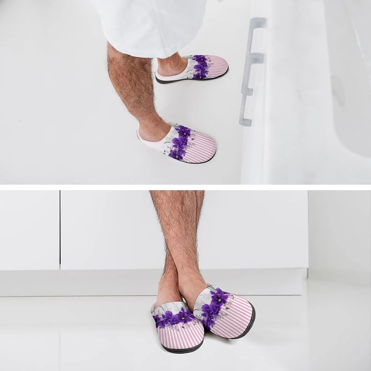 Halloween Slippers For Women Men Warm Cotton House Slippers Hard Sole Comfy Clog Slippers Slip-On Shoes Indoor Outdoor