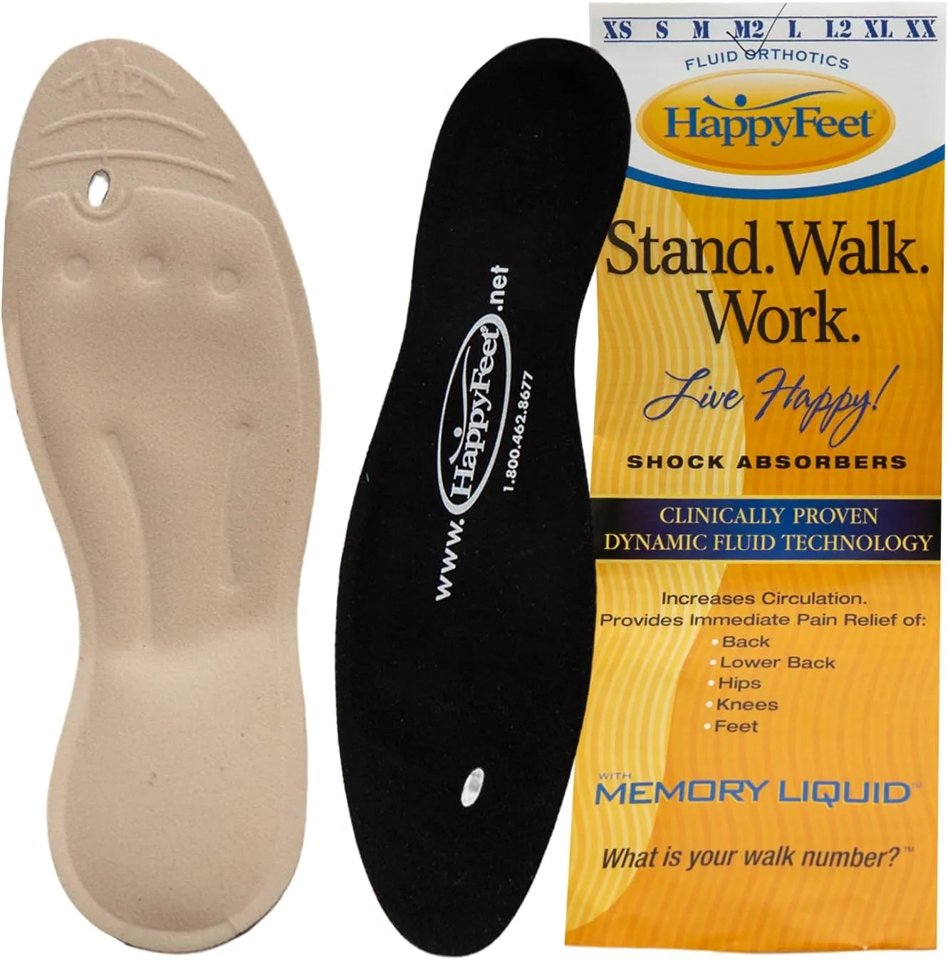 Happy Feet Plantar Fasciitis Flat Feet Orthotic High Arch Support Gel Insert Shoe Insoles for Mens and Womens