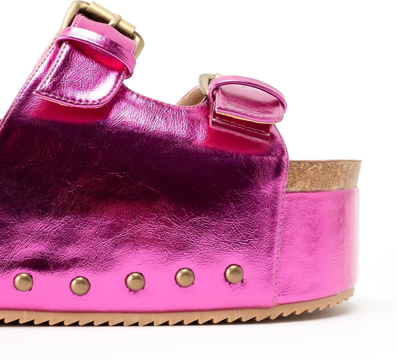 heelchic Platform Sandals Women, Chunky Platform Wedges with Arch Support, Big Buckle Casual Open Toe Slide Sandals