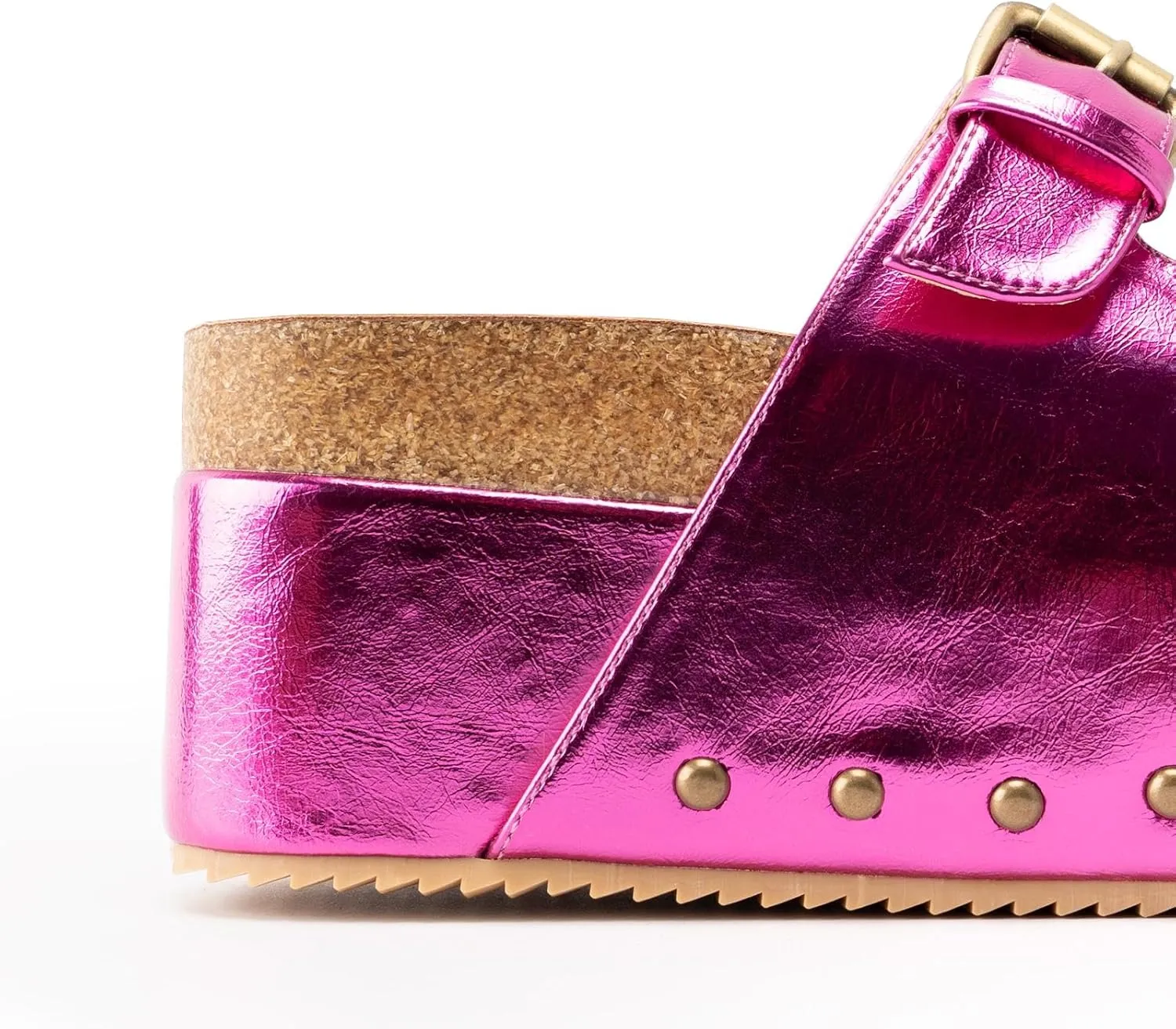 heelchic Platform Sandals Women, Chunky Platform Wedges with Arch Support, Big Buckle Casual Open Toe Slide Sandals