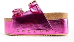 heelchic Platform Sandals Women, Chunky Platform Wedges with Arch Support, Big Buckle Casual Open Toe Slide Sandals